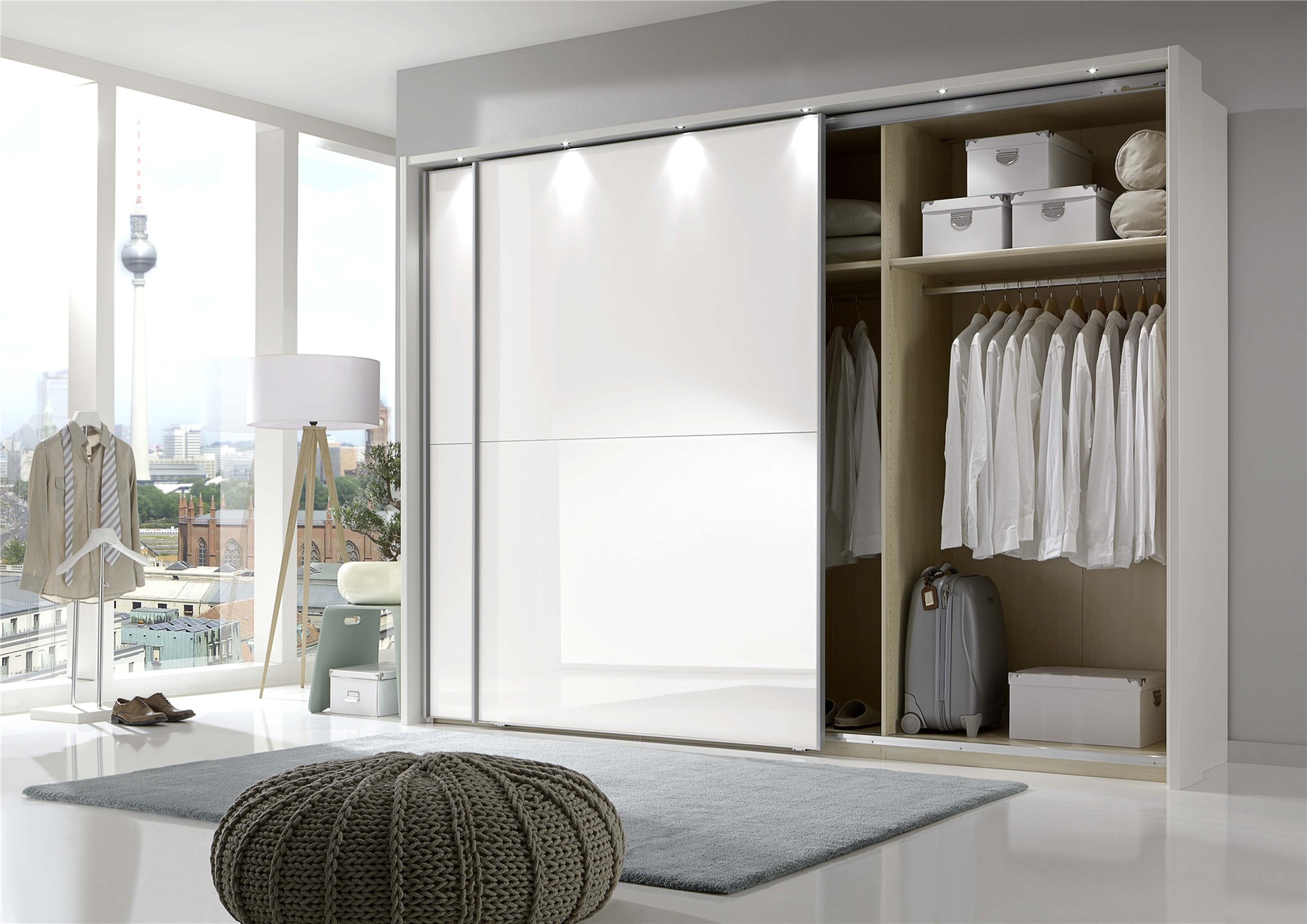 linus by stylform glass sliding door wardrobe