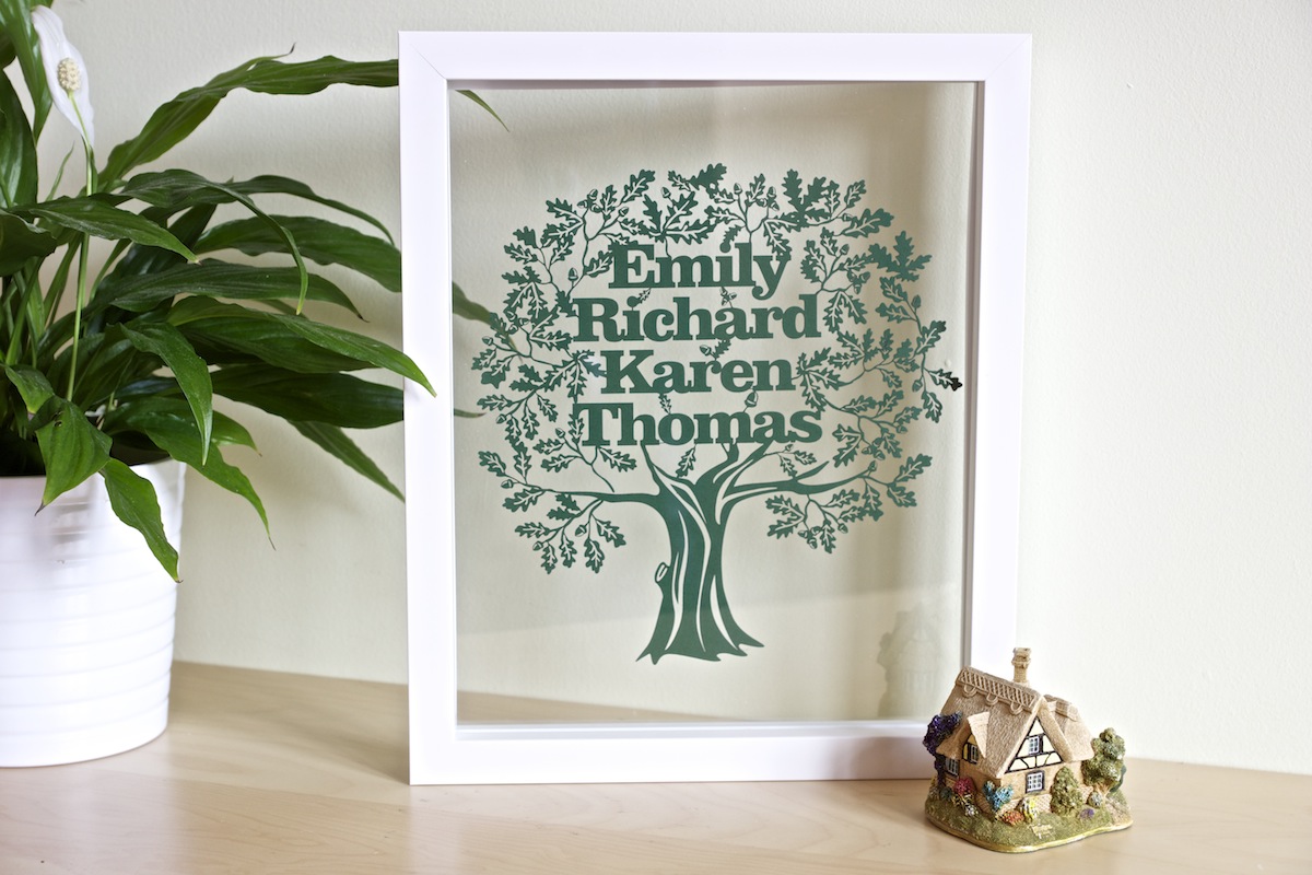 Papercut Family Tree Green